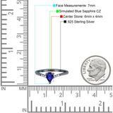 Teardrop Pear Art Deco Wedding Bridal Engagement Ring Round Simulated Cubic Zirconia 925 Sterling Silver