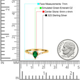 Teardrop Pear Art Deco Wedding Bridal Engagement Ring Round Simulated Cubic Zirconia 925 Sterling Silver