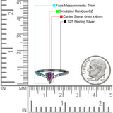 Teardrop Pear Art Deco Wedding Bridal Engagement Ring Round Simulated Cubic Zirconia 925 Sterling Silver