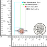 Halo Art Deco Wedding Bridal Ring Round Simulated Cubic Zirconia 925 Sterling Silver