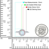 Halo Art Deco Wedding Bridal Ring Round Simulated Cubic Zirconia 925 Sterling Silver