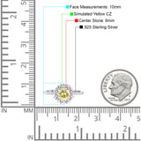 Halo Art Deco Wedding Bridal Ring Round Simulated Cubic Zirconia 925 Sterling Silver