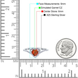 Halo Heart Art Deco Wedding Bridal Ring Round Simulated Cubic Zirconia 925 Sterling Silver
