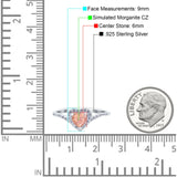 Halo Heart Art Deco Wedding Bridal Ring Round Simulated Cubic Zirconia 925 Sterling Silver