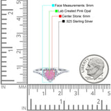 Halo Heart Art Deco Wedding Bridal Ring Round Simulated Cubic Zirconia 925 Sterling Silver