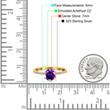 Art Deco Wedding Engagement Bridal Ring Round Simulated Cubic Zirconia 925 Sterling Silver