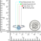 Art Deco Wedding Engagement Bridal Ring Round Simulated Cubic Zirconia 925 Sterling Silver