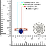 Art Deco Wedding Engagement Bridal Ring Round Simulated Cubic Zirconia 925 Sterling Silver