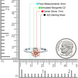 Art Deco Wedding Engagement Bridal Ring Round Simulated Cubic Zirconia 925 Sterling Silver