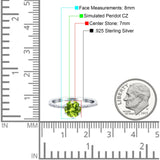 Art Deco Wedding Engagement Bridal Ring Round Simulated Cubic Zirconia 925 Sterling Silver