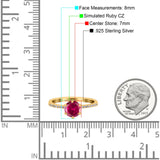 Art Deco Wedding Engagement Bridal Ring Round Simulated Cubic Zirconia 925 Sterling Silver