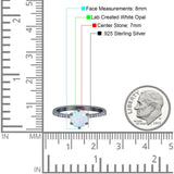 Art Deco Wedding Engagement Bridal Ring Round Simulated Cubic Zirconia 925 Sterling Silver