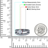 Art Deco Two Piece Wedding Bridal Ring Band Round Simulated Cubic Zirconia 925 Sterling Silver