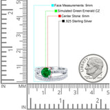 Art Deco Two Piece Wedding Bridal Ring Band Round Simulated Cubic Zirconia 925 Sterling Silver