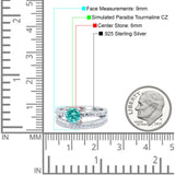 Art Deco Two Piece Wedding Bridal Ring Band Round Simulated Cubic Zirconia 925 Sterling Silver
