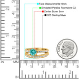 Art Deco Two Piece Wedding Bridal Ring Band Round Simulated Cubic Zirconia 925 Sterling Silver