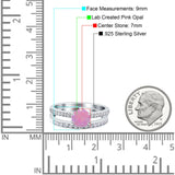 Two Piece Art Deco Wedding Engagement Bridal Ring Round Simulated Cubic Zirconia 925 Sterling Silver