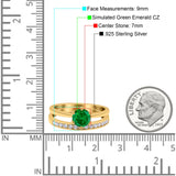 Two Piece Art Deco Wedding Engagement Bridal Ring Round Simulated Cubic Zirconia 925 Sterling Silver