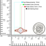 Halo Art Deco Wedding Pear Bridal Ring Crisscross Round Simulated Cubic Zirconia 925 Sterling Silver