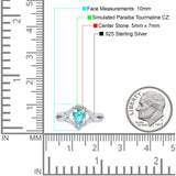 Halo Art Deco Wedding Pear Bridal Ring Crisscross Round Simulated Cubic Zirconia 925 Sterling Silver