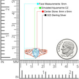 Teardrop Dainty Art Deco Pear Wedding Engagement Bridal Ring Round Simulated Cubic Zirconia 925 Sterling Silver