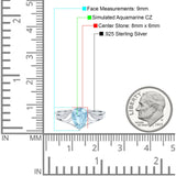 Teardrop Dainty Art Deco Pear Wedding Engagement Bridal Ring Round Simulated Cubic Zirconia 925 Sterling Silver