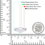 Teardrop Dainty Art Deco Pear Wedding Engagement Bridal Ring Round Simulated Cubic Zirconia 925 Sterling Silver