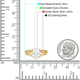 Teardrop Dainty Art Deco Pear Wedding Engagement Bridal Ring Round Simulated Cubic Zirconia 925 Sterling Silver