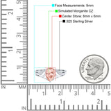 Teardrop Dainty Art Deco Pear Wedding Engagement Bridal Ring Round Simulated Cubic Zirconia 925 Sterling Silver