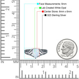 Teardrop Dainty Art Deco Pear Wedding Engagement Bridal Ring Round Simulated Cubic Zirconia 925 Sterling Silver