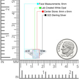 Emerald Cut Art Deco Wedding Engagement Ring Round Simulated Cubic Zirconia 925 Sterling Silver