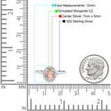 Halo Oval Art Deco Wedding Engagement Bridal Ring Round Simulated Cubic Zirconia 925 Sterling Silver