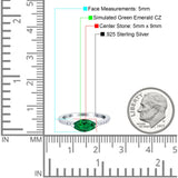 Art Deco Wedding Ring Marquise Simulated Cubic Zirconia 925 Sterling Silver