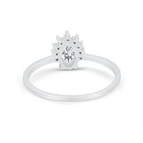Petite Dainty Thumb Ring Round Simulated Cubic Zirconia 925 Sterling Silver