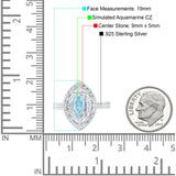 Marquise Vintage Halo Wedding Ring Simulated Cubic Zirconia 925 Sterling Silver
