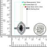 Marquise Vintage Halo Wedding Ring Simulated Cubic Zirconia 925 Sterling Silver