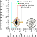 Marquise Vintage Halo Wedding Ring Simulated Cubic Zirconia 925 Sterling Silver