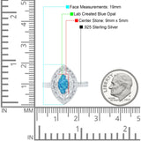 Marquise Vintage Halo Wedding Ring Simulated Cubic Zirconia 925 Sterling Silver