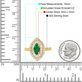 Marquise Vintage Halo Wedding Ring Simulated Cubic Zirconia 925 Sterling Silver