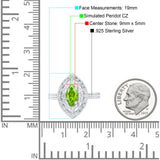 Marquise Vintage Halo Wedding Ring Simulated Cubic Zirconia 925 Sterling Silver