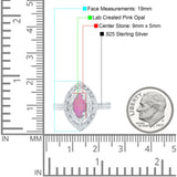 Marquise Vintage Halo Wedding Ring Simulated Cubic Zirconia 925 Sterling Silver
