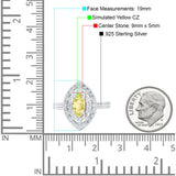 Marquise Vintage Halo Wedding Ring Simulated Cubic Zirconia 925 Sterling Silver