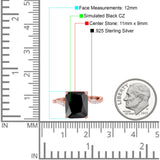 Swirl Engagement Ring Emerald Cut Simulated Cubic Zirconia 925 Sterling Silver
