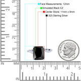 Swirl Engagement Ring Emerald Cut Simulated Cubic Zirconia 925 Sterling Silver