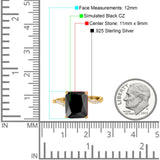 Swirl Engagement Ring Emerald Cut Simulated Cubic Zirconia 925 Sterling Silver