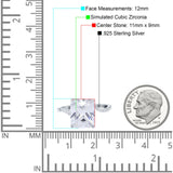 Swirl Engagement Ring Emerald Cut Simulated Cubic Zirconia 925 Sterling Silver