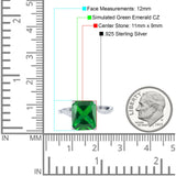 Swirl Engagement Ring Emerald Cut Simulated Cubic Zirconia 925 Sterling Silver