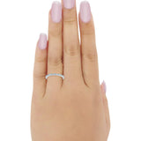 Eternity Wedding Art Deco Round Ring Simulated Cubic Zirconia 925 Sterling Silver