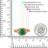 Cushion Wedding Ring Simulated Amethyst Cubic Zirconia 925 Sterling Silver
