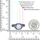 Cushion Wedding Ring Simulated Amethyst Cubic Zirconia 925 Sterling Silver